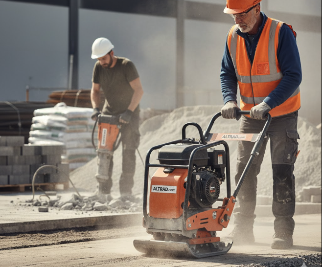 Belle Group plate compactor operating on a construction site